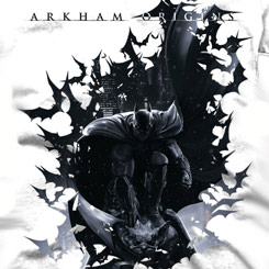 Camiseta de Batman en la oscuridad con murciélagos. La camiseta está inspirada en el famoso videojuego Batman: Arkham Origins.