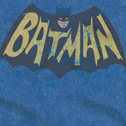 Camiseta con el símbolo de Batman basado en la Serie de TV de 1966. Disfruta con esta camiseta con un aire vintage de Batman. Todo un artículo de culto para los seguidores del hombre murciélago.