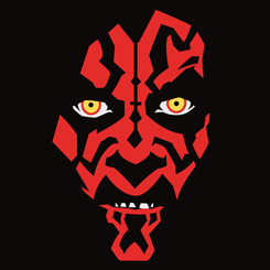 Camiseta con la imagen de Darth Maul basado en la popular saga de George Lucas “Star Wars”. Darth Maul fue un zabrak nacido en el planeta Iridonia.