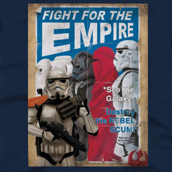 Camiseta Fight For The Empire de Star Wars, diviértete con esta camiseta de los Soldados del Imperio Galáctico de la popular saga de George Lucas.
