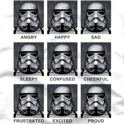 Camiseta StormTrooper Emotions de Star Wars, disfruta con esta camiseta de las Tropas de Asalto del Imperio Galáctico de la popular saga de George Lucas.