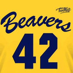 Camiseta con el logo del equipo de Baloncesto Beavers de Teen Wolf basada en la película protagonizada por Michael J. Fox.