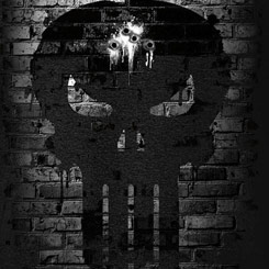 Camiseta The Punisher Skull Logo Wall basada en el comic de Marvel. Camiseta de alta calidad realizada en algodón 100%.