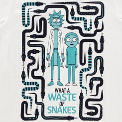 Espectacular Camiseta de Waste of Snakes basada en los famosos personajes de Rick and Morty Revive las aventuras de Rick y Morty con esta divertida camiseta. Camiseta de alta calidad realizada en 100% algodón