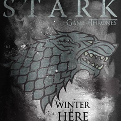 Camiseta Oficial de la Casa Stark basada en la serie de Televisión de Juego de Tronos. Disfruta con esta camiseta con la cabeza de Lobo símbolo de la casa Stark con la famosa leyenda Winter is Here. 