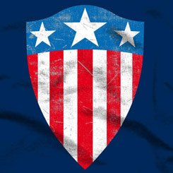 Camiseta del primer escudo del Capitán América. El diseño está basado en la película de Marvel “Capitán América: El Primer Vengador”.