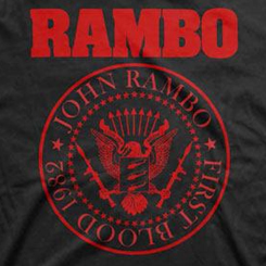 Camiseta basada en la saga de Rambo "first blood John Rambo". Todo un artículo de culto para los seguidores de Rambo. Camiseta de alta calidad realizada en algodón 100%.
