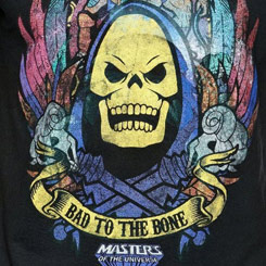 Camiseta con la imagen de Skeletor de los Masters del Universo (Master of the Universe). Con la leyenda Bad to the Bone.