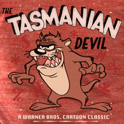 Camiseta de “The Tasmanian Devil". La camiseta está inspirada en el famosa serie de televisión de Warner. Todo un artículo de culto para los seguidores de estos simpáticos personajes.