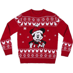 Precioso suéter de Navidad de Mickey Mouse basado en el popular ratón de la factoría Disney. Este simpático suéter está realizado en 100% Algodón. Pon un toque Disney a la temporada de Navidad