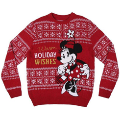 Precioso suéter de Navidad de Minnie Mouse basado en el popular ratón de la factoría Disney. Este simpático suéter está realizado en 100% Algodón. Pon un toque Disney