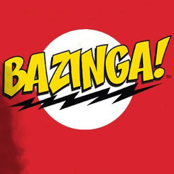 Camiseta de "Bazinga!”  de The Big Bang Theory. Disfruta con esta camiseta de color rojo de la popular exclamación del Dr. Sheldon Lee Cooper.