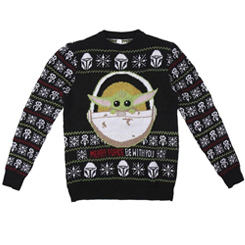 Precioso suéter de Navidad de Grogu basado en el popular personaje de la serie de Disney + The Mandalorian. Este simpático suéter está realizado en 100% Algodón. Pon un toque galáctico