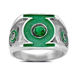 Anillo de Linterna Verde, realizado en plata de primera ley 925. Medida 22 española, 11 americana.
