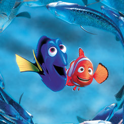 Precioso cuadro de Nemo y Dory basado en la película Buscando a Nemo de Walt Disney. Disfruta en tu lugar preferido de tu casa o de tu oficina con este cuadro con paspartú.