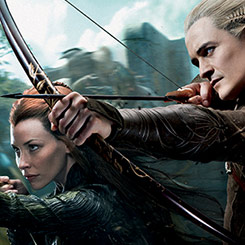 Espectacular cuadro de Tauriel y Legolas basado en la saga de The Hobbit. Disfruta en tu lugar preferido de tu casa o de tu oficina con este cuadro con paspartú.