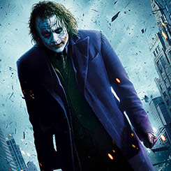 Espectacular cuadro del Joker interpretado magistralmente por Heath Ledger basado en la película The Dark Knight (dirigida por Christopher Nolan). Disfruta en tu lugar preferido de tu casa o de tu oficina con este cuadro con paspartú.