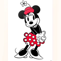 Cuadro oficial de Minnie Mouse el ratón más famoso de la factoría Disney. Disfruta en tu lugar preferido de tu casa o de tu oficina con este cuadro con paspartú de una de las ratoncitas más famosas del cine y tv 