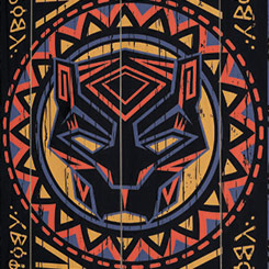 Fantástico Póster realizado en madera con un toque tribal de Black Panther, el Póster tiene un tamaño aproximado de 40 x 60 cm.