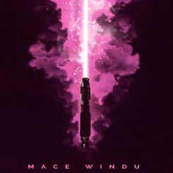 Épico Póster realizado en metal del Sable de Luz de Mace Windu, el Póster tiene un tamaño aproximado de 45 x 32 cm., decora tu espacio preferido con un toque futurista.