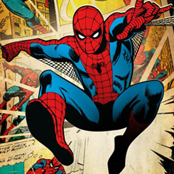 Mágico Póster realizado en metal de Spider-Man Marvel Silver Age Collection, el Póster tiene un tamaño aproximado de 45 x 32 cm., 