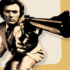 Lienzo realizado en tela de Harry el Sucio (Dirty Harry) interpretado por Clint Eastwood, el lienzo tiene un tamaño aproximado de 50 x 50 cm.