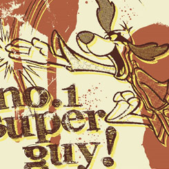 Lienzo realizado en tela de Hong Kong Phooey de Hanna-Barbera, el lienzo tiene un tamaño aproximado de 50 x 50 cm.