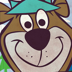 Lienzo realizado en tela del Oso Yogi de Hanna-Barbera, el lienzo tiene un tamaño aproximado de 30 x 30 cm.