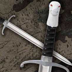 Réplica en miniatura de la espada Garra de Jon Nieve basada en la serie de Televisión Juego de Tronos, ideal como abrecartas para el escritorio. 