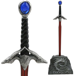 Replica de Zar'roc la espada de Eragon. Incluye el soporte en forma de roca con el símbolo de Eragon.