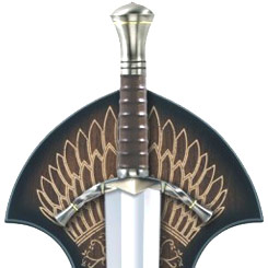 Réplica oficial de la espada de Boromir basada en la trilogía de películas de “El Señor de los Anillos”. Forjada en acero de calidad de 440º, con aproximadamente 99 cm. de longitud.