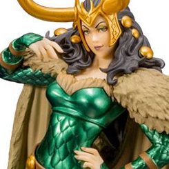 Figura de Loki presentado al más estilo japonés Bishoujo, esta vez el ilustrador Shunya Yamashita y el artista Yohei Suzuki han sabido esculpir y recoger toda la línea del hermoso cuerpo del diseño original. 