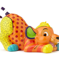 Tierna figura de Simba de Walt Disney realizada por el pintor y escultor Romero Britto, titulada Simba El Rey León. Esta figura tiene unas medidas aproximadas de 12 x 12,5 x 20 cm.,