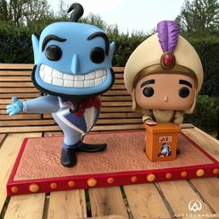 Preciosa figura de Aladdin y Genio realizada en vinilo perteneciente a la línea Pop! de Funko. La figura tiene una altura aproximada de 10 cm., y está basada en la película Aladdin de la factoría Disney