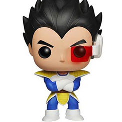 Figura de Vegeta realizada en vinilo perteneciente a la línea Pop! de Funko. La figura tiene una altura aproximada de 10 cm., y está basada en la serie de animación DragonBall Z. 