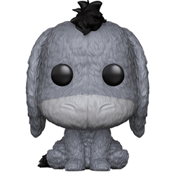 Figura de Eeyore realizada en vinilo perteneciente a la línea Pop! de Funko. La figura tiene una altura aproximada de 10 cm., y está basada en la película de Disney Christopher Robin. 