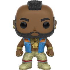 Figura B.A. Baracus realizada en vinilo perteneciente a la línea Pop! de Funko. La figura tiene una altura aproximada de 10 cm., y está basada en la serie de televisión El Equipo A.