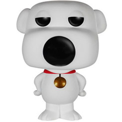 Figura de Brian realizada en vinilo perteneciente a la línea Pop! de Funko. La figura tiene una altura aproximada de 9 cm., y está basada en la serie de televisión Family Guy.