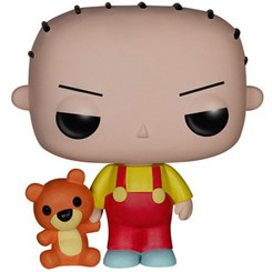 Figura Stewie realizada en vinilo perteneciente a la línea Pop! de Funko. La figura tiene una altura aproximada de 9 cm., y está basada en la serie de televisión Family Guy. 