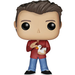 Figura de Joey Tribbiani realizada en vinilo perteneciente a la línea Pop! de Funko. La figura tiene una altura aproximada de 9 cm., y está basada en la serie de televisión Friends.