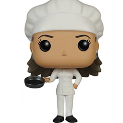Figura de Monica Geller realizada en vinilo perteneciente a la línea Pop! de Funko. La figura tiene una altura aproximada de 9 cm., y está basada en la serie de televisión Friends.