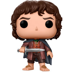 Figura de Frodo realizada en vinilo perteneciente a la línea Pop! de Funko. La figura tiene una altura aproximada de 10 cm., y está basada en saga de El Señor de los Anillos.