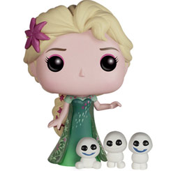 Figura de Elsa realizada en vinilo perteneciente a la línea Pop! de Funko. La figura tiene una altura aproximada de 10 cm., y está basada en la película de Disney Frozen Fever. 
