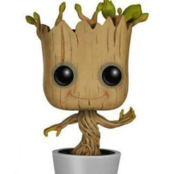 Figura de Dancing Groot realizada en vinilo perteneciente a la línea Pop! de Funko. La figura tiene una altura aproximada de 10 cm., y está basada en la película de Guardianes de la Galaxia de Marvel Comics.