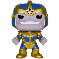 Figura de Thanos realizada en vinilo perteneciente a la línea Pop! de Funko. La figura tiene una altura aproximada de 14 cm., y está basada en la película de Guardianes de la Galaxia de Marvel Comics.