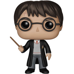 Figura de Harry Potter realizada en vinilo perteneciente a la línea Pop! de Funko. La figura tiene una altura aproximada de 9 cm., y está basada en la saga de películas de Harry Potter.