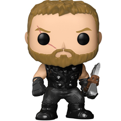 Figura de Thor realizada en vinilo perteneciente a la línea Pop! de Funko. La figura tiene una altura aproximada de 10 cm., y está basada en saga de Avengers: Infinity War.