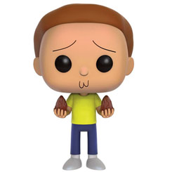 Figura de Morty realizada en vinilo perteneciente a la línea Pop! de Funko. La figura tiene una altura aproximada de 10 cm., y está basada en la serie de animación Rick and Morty.