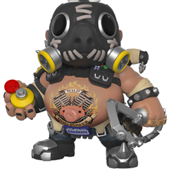 Figura de Roadhog realizada en vinilo perteneciente a la línea Pop! de Funko. La figura tiene una altura aproximada de 15 cm., y está basada en el videojuego de tipo shooter en equipos en primera persona desarrollado por Blizzard Entertainment. 