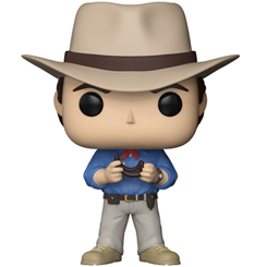 Figura del Dr. Alan Grant realizada en vinilo perteneciente a la línea Pop! de Funko. La figura tiene una altura aproximada de 9 cm., y está basada en la saga de películas de Jurassic Park.